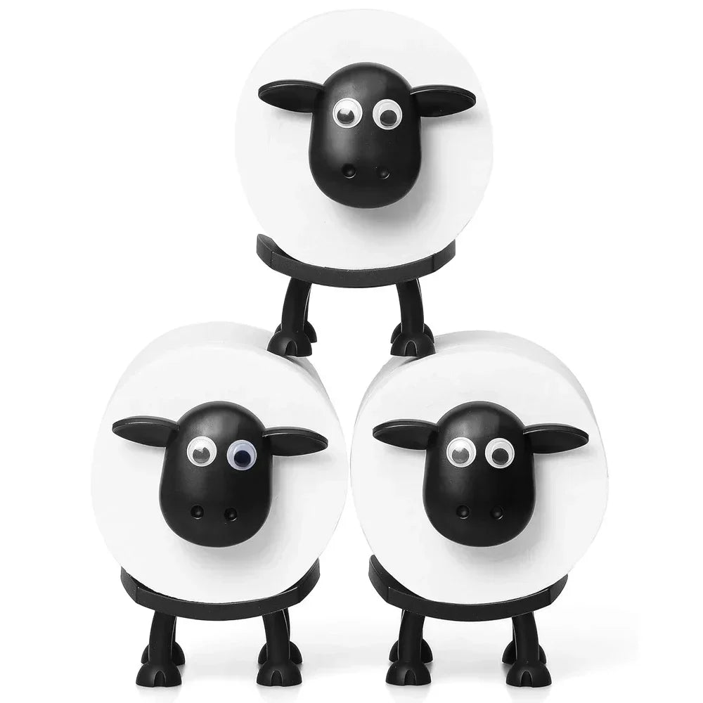 Hemasa Sheep Toilet Roll Holder, Cute Sheep Shape Toilet Tissue Rack, Free Standing Storage Roll Paper Holder Animal Shape Paper Rack