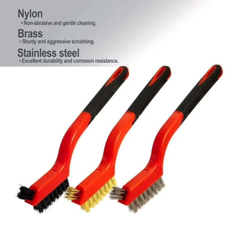 Tejesa Mini Brush Set Of Three Kitchen Brushes For Gas Hoods Grease And Stain Removal Cooktop Cleaning Tools
