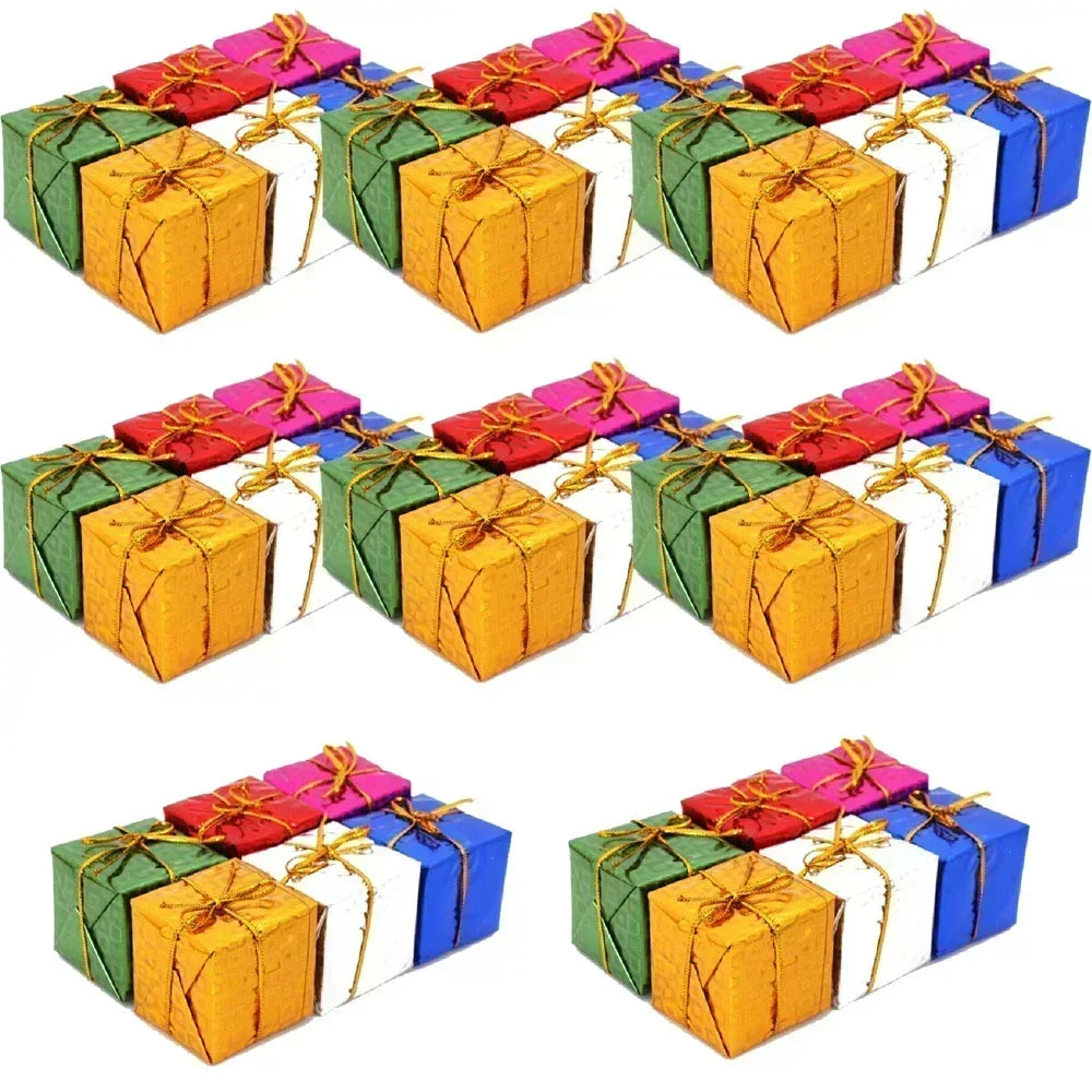 48/12/6Pcs Christmas Foam Gifts Boxes Xmas Tree Square Foam Candy Gifts Boxes Hanging Home Party Decor Supplies Ornament Pendant