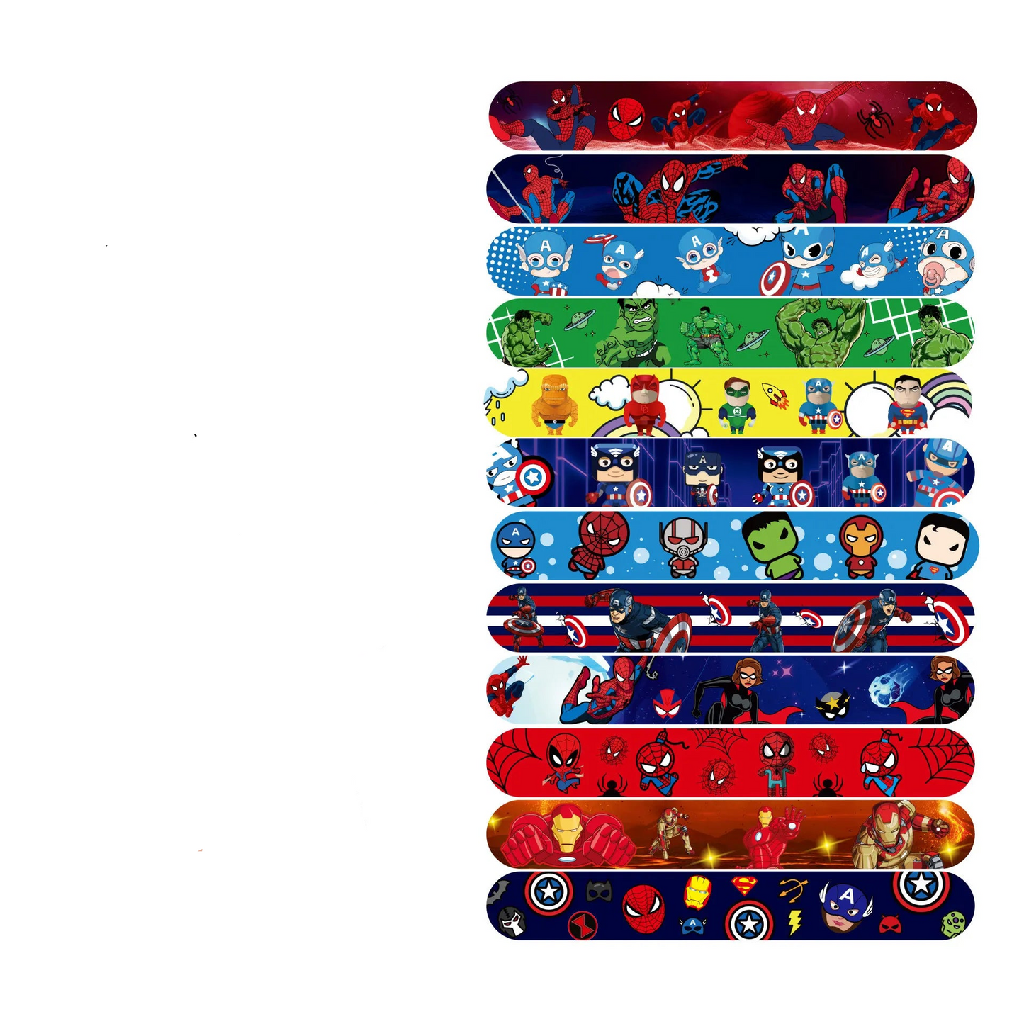 Tejesa 12/24Pcs  Avengers Braclets/Silicone Bracelets/ Slap Bracelets Set for Boy / Wristband Bracelet