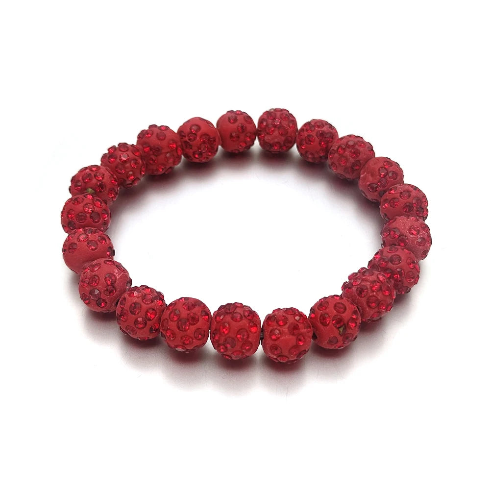 Hemasa pave disco ball beads stretchable bracelets / Bangle For Women Gift