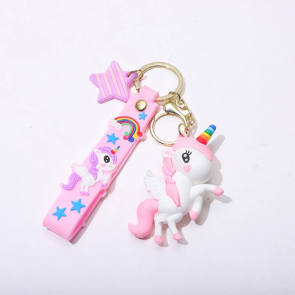 Creative Cute Little Rainbow Cartoon Unicorn Key Chain for Men and Women, Car Bag Pendant, Small Gifts