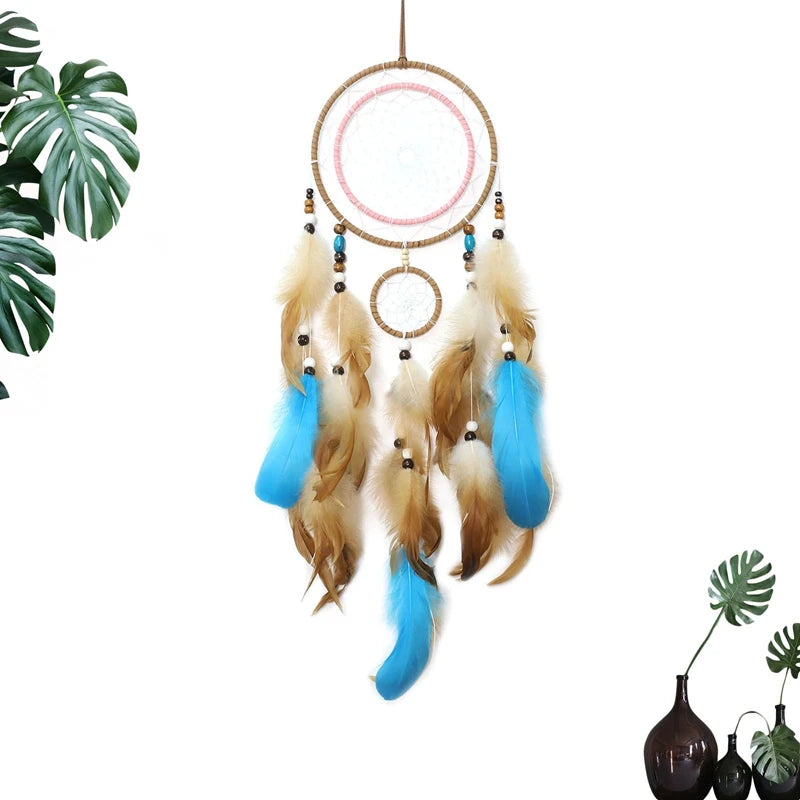 Tejesa Brown Feathers Dream Catcher Bedroom Decorations Wall Pendants Handmade Wind Chimes For Girls Birthday  Gifts