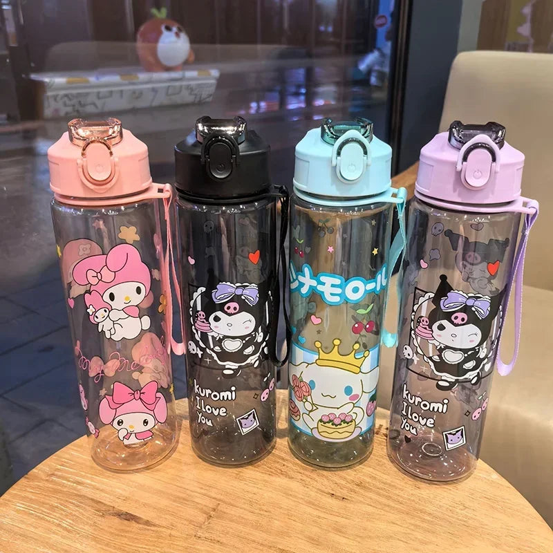 Tejesa Water Cup with Straw / Cute Cartoon Print Water Bottle for Office Home Gift