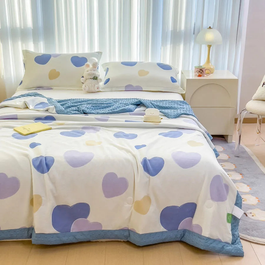 KDJEIKZ Summer Thin Comforter Ultra-Soft Air Conditioned Four Seasons 3D Beanie Comforter/Duvet/Blanket Bed 150 Single comforter
