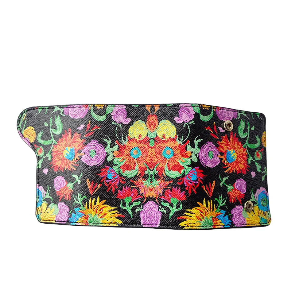 Hemasa Short Folding Wallet Card Holder 2-in-1 Compact Coin Purse/ Calfskin Multi-Card Wallet