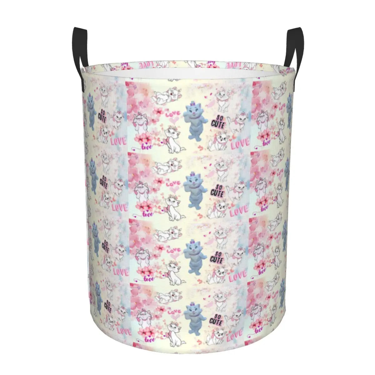 Hemasa Cats   On Pink Laundry Foldable Basket  for Toys / Clothes Hamper Storage Bin for Kids Nursery