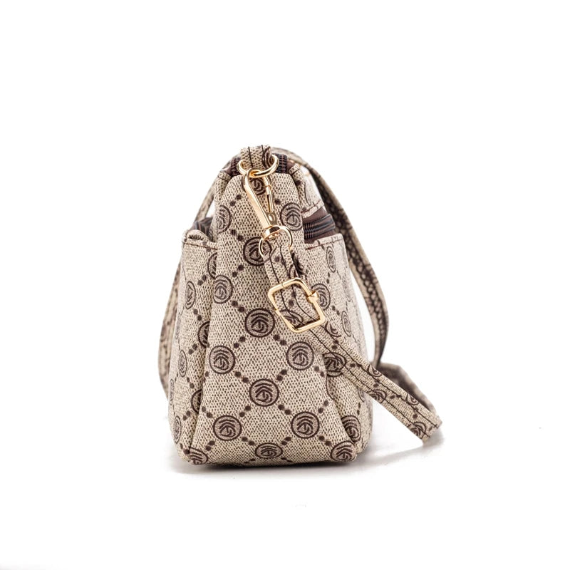 Hemasa Shoulder Bag for Women / Double Zipper Crossbody Bag/handbag  Multi-smooth Zipper Pocket