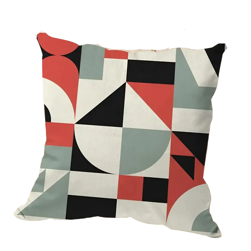 Hemasa  4Pcs Geometry Cushion Cover Soft Plush Fabric Double-Sided Printed Sofa Cushion Cover for All Seasons Home Decor