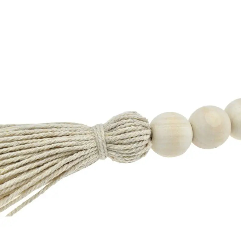 2Pcs Tassle Farmhouse Beads Natural Wood Bead Garland Kids Baby Nursery Room Decor Rustic Wedding Vase Ornament