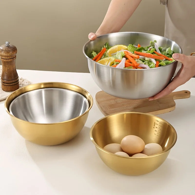 Tejesa 3Pcs stainless steel bowls for mixing/kneading dough/ serving salads for  kitchen