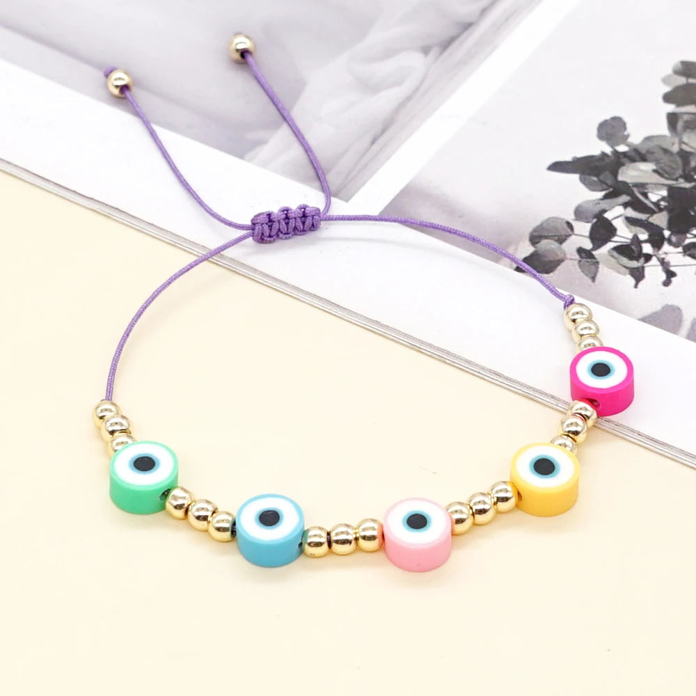 GO2BOHO New Turkish Evil Eye Beads Bracelet Handmade Trendy Friendship Bracelets for Women