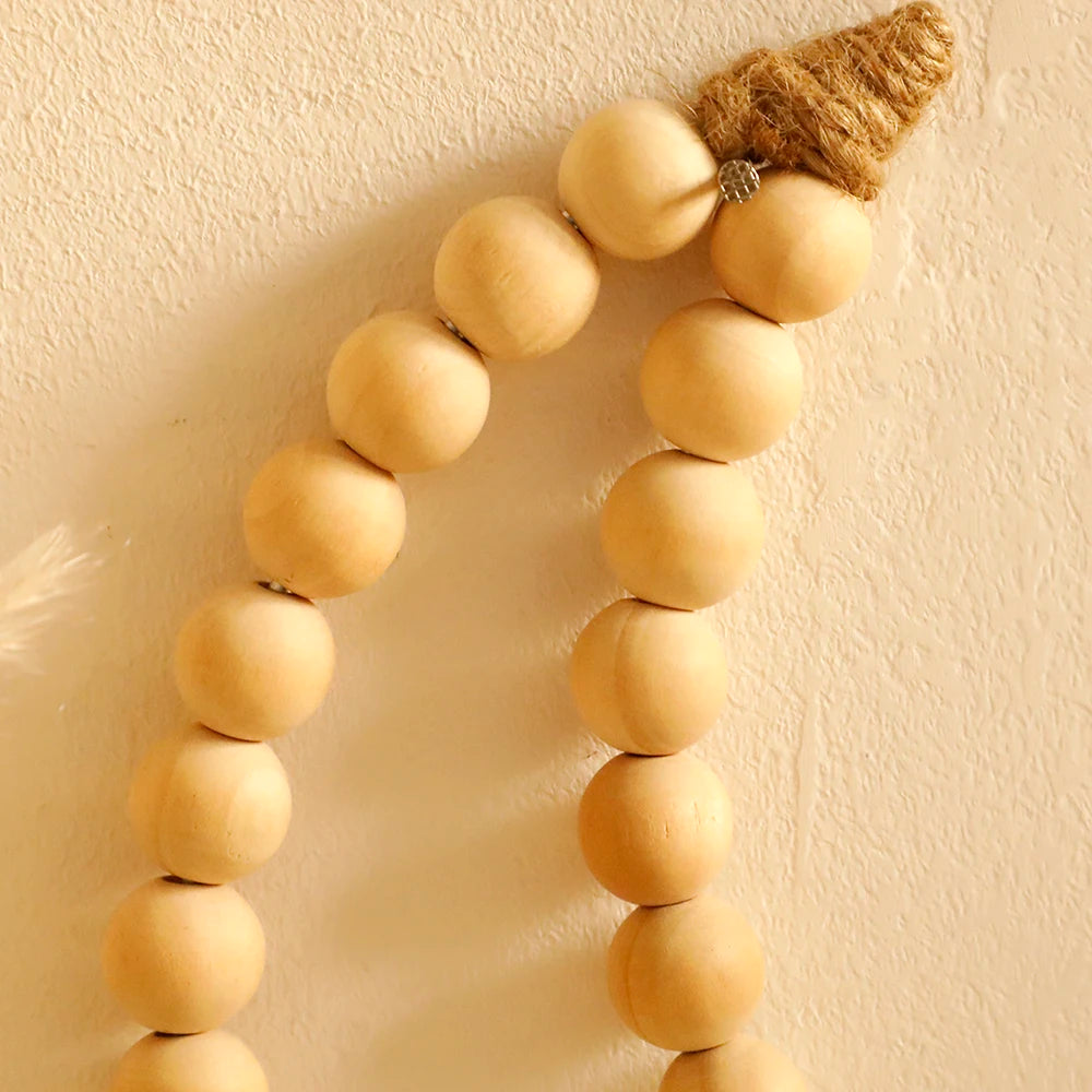 Moon Wall Hanging Decor Decorative Wood Moon Bead Garland Home Decor Wooden Moon Wall Art  Decorative Beads Boho Home Decoration
