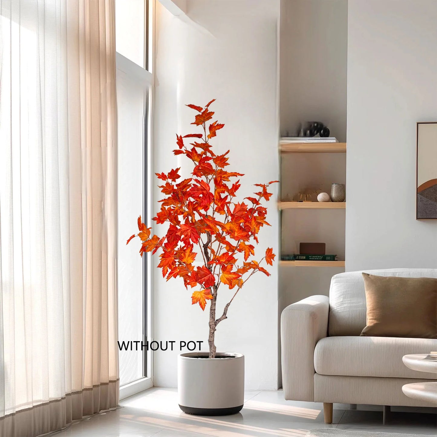 Tejesa 145CM Artificial Maple tree plant Indoor outdoor Ornament fake plant for home garden wedding party living room decor Halloween
