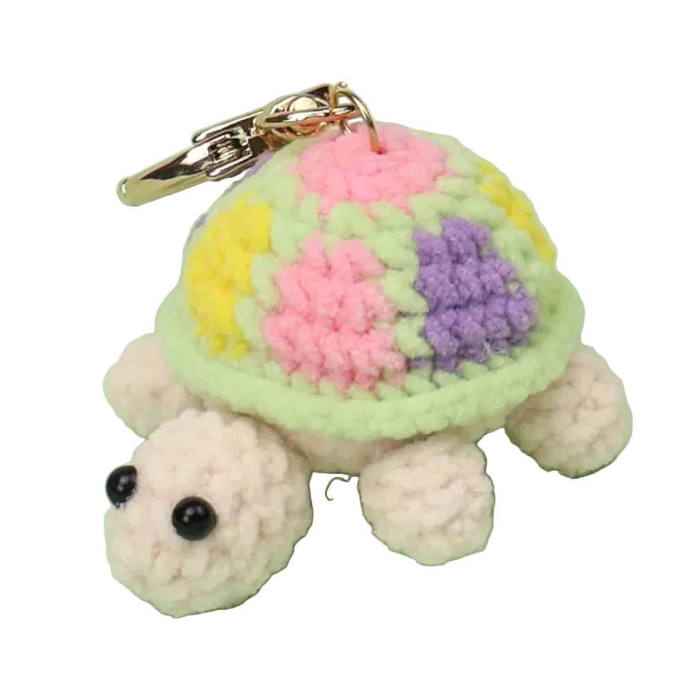 Hemasa Cute Turtle Keychain Lovely Crochet Turtle Pendant /Handwoven Animal Key Ring