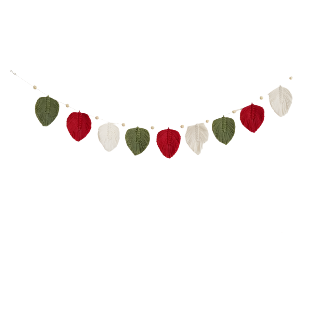 Hemasa Hand Woven Leaves Flags Tapestries Photo Props Ins Colorful Children's Room Background Wall Decorations Birthday Party Banner