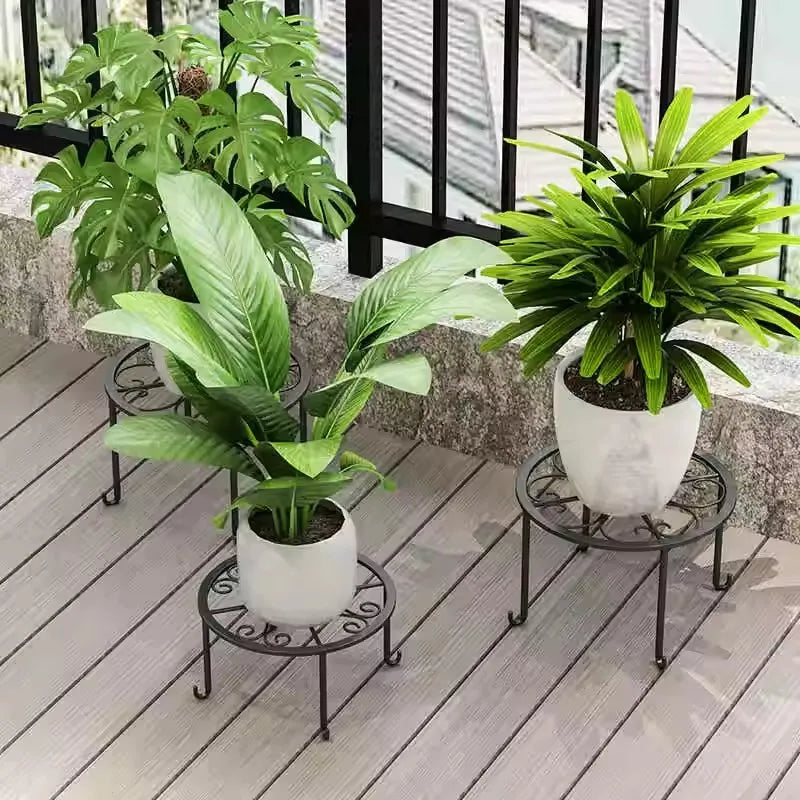 Tejesa Metal Plant Stand Flower Pot Base Holder Stool for Home Garden Indoor Outdoor Flower Plant Display Free Standing Bonsai Holder