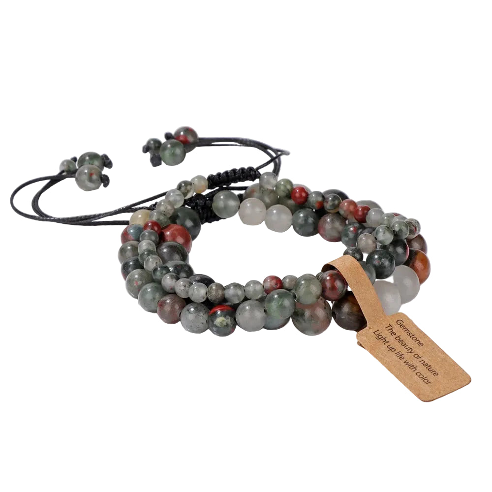 Tejesa  3pcs  Amazonite Bracelets for Women Men 4/6/8mm Beads Braided Bracelet Handmade Adjustable Wristbands Jewelry