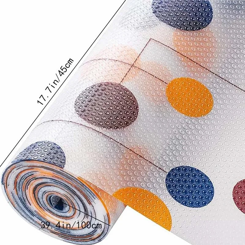 1Roll Reusable Cabinet Mat 45x100cm Non-slip Refrigerator Mat Oil-proof Waterproof Drawer Mats Shoe Pad