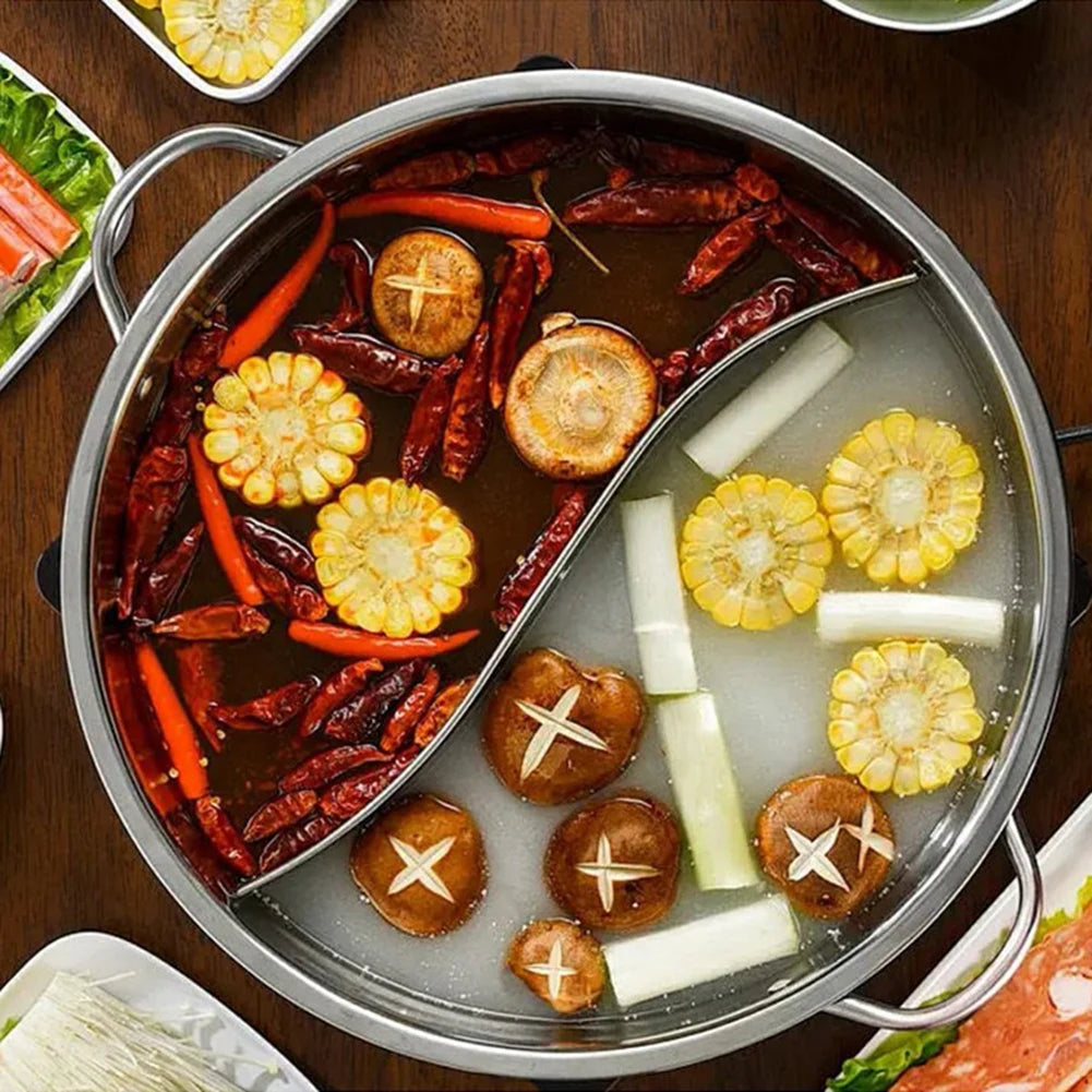 Tejesa 28cm Stainless Steel Twin Divided Double Pot Hotpot Cooker  Hot Pot Kitchen Pan