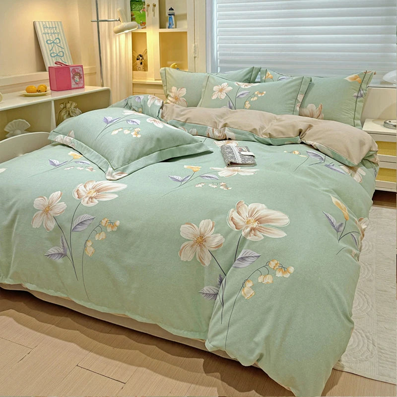 Hemasa 100% Cotton Duvet Cover  Zipper Closure  Bedding  Brushed Quilt Cover