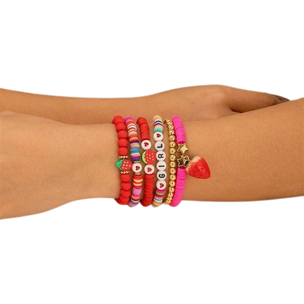 Hemasa  Korean Sweet Strawberry Star Pendant Bracelets for Women