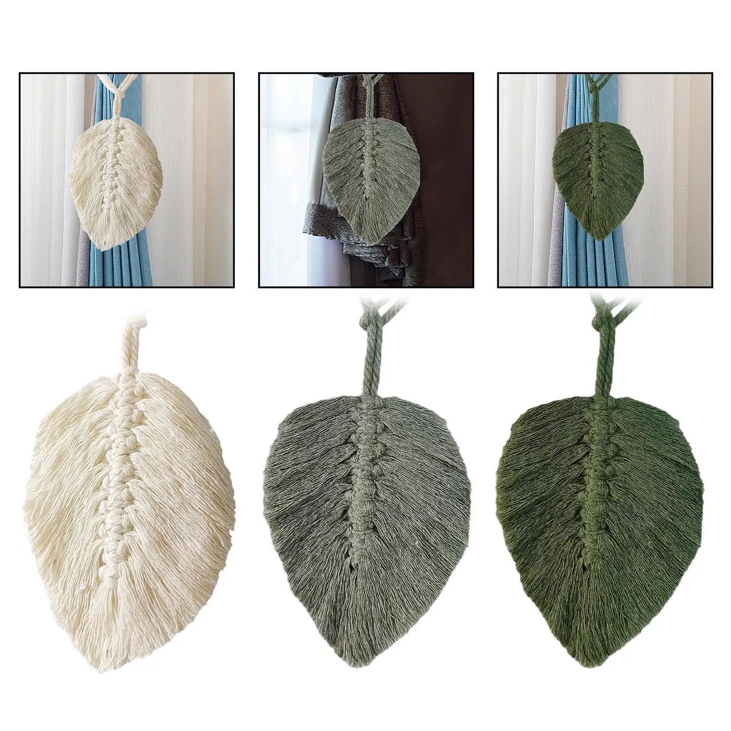 Bohemian Curtain Tieback Home Decoration Decorative Nordic Leaves Shape Cotton Drape Tie Curtain Tie Back for Indoor Outdoor