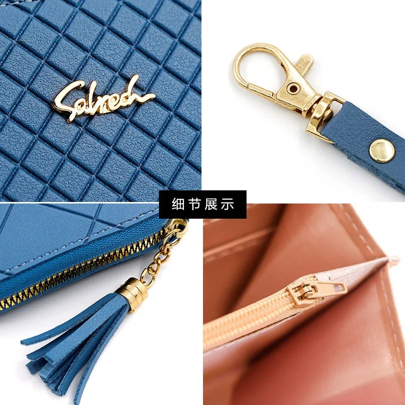Hemasa  Zipper Money Coin Purse/PU Leather Long Card Holder  Clutch Wallet