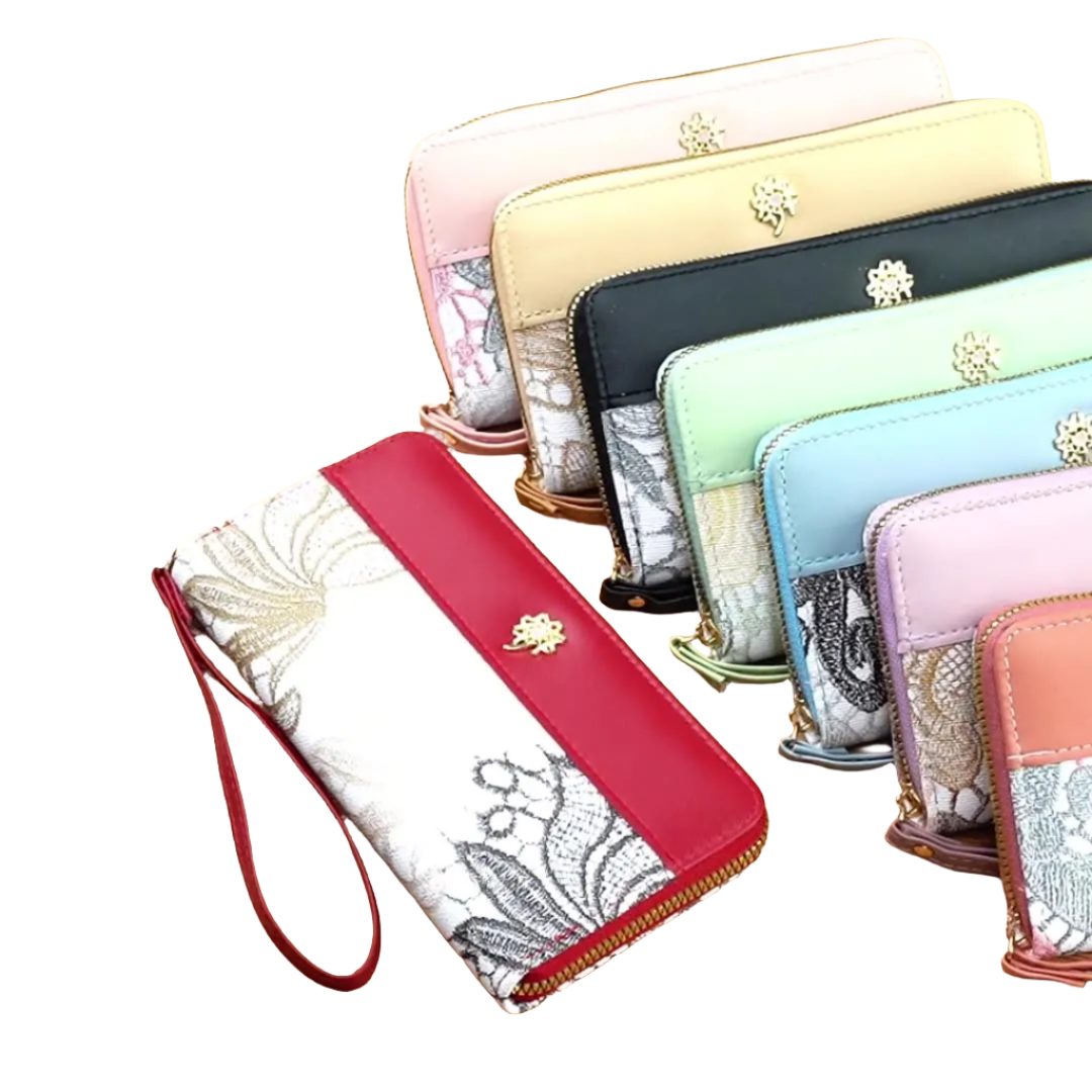 Heamsa Wallet Multi-Layer Long Horizontal Hand Bag Ultra-Light Water -Resistant Mobile Phone Zipper Wallet