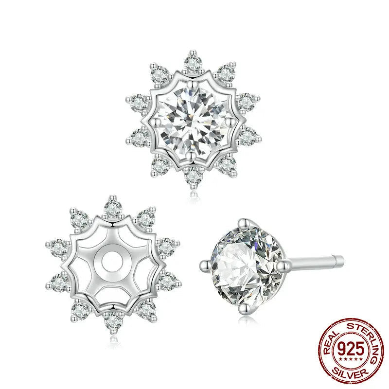 Tejesa Moissanite Stud Earrings for Women/925 Sterling Silver Dazzling Ideal Cut Lab Created Diamond Earrings MSE048