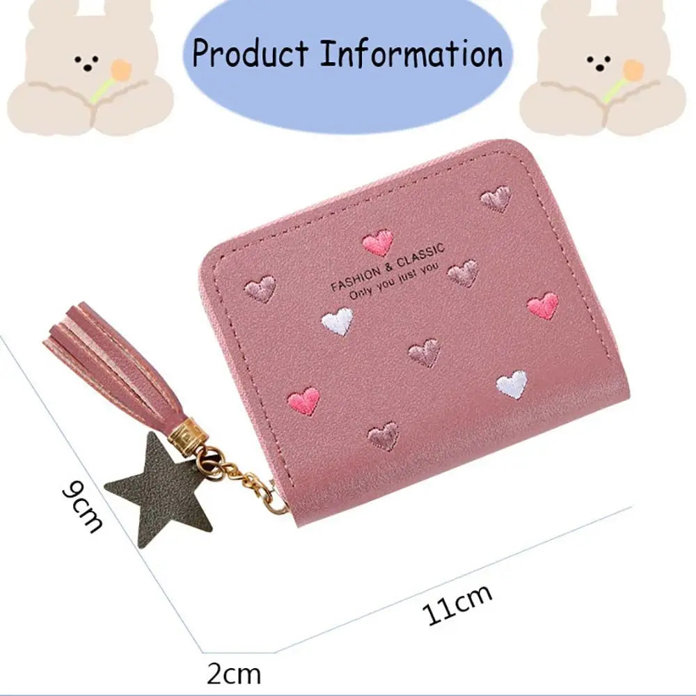 Cute Lady With Zipper Coin Purse Card Holder Money clip Tassel Wallet Money Bags Mini Coin Purse Money Clip