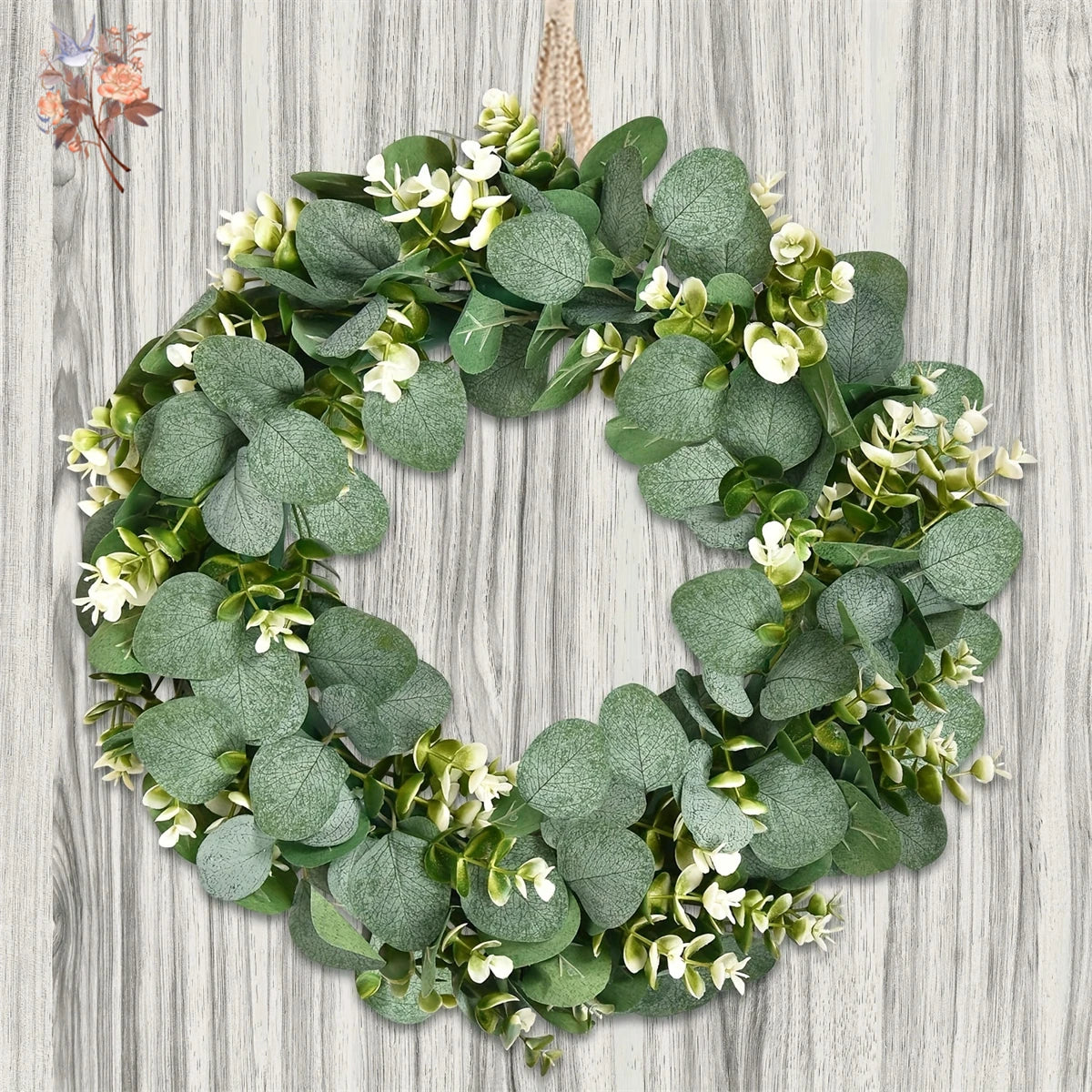 Simulation Money Leaf Eucalyptus Wreath Front Door Wall Hanging Green Garland Holiday Festival Party Home Decoration Ornaments