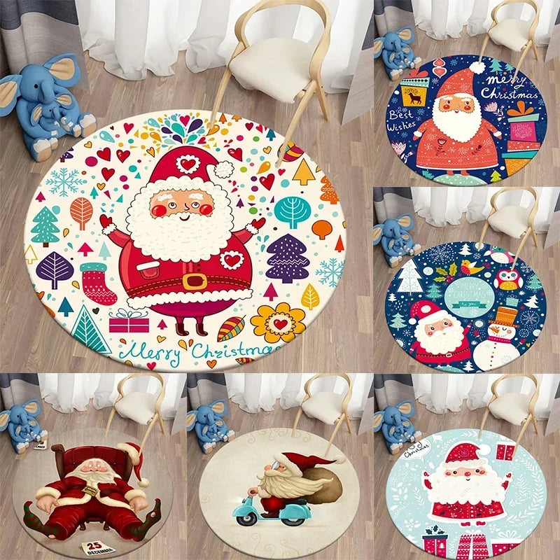 Santa round carpet home living room bed  floor mat kitchen bath   cute children's  decoration