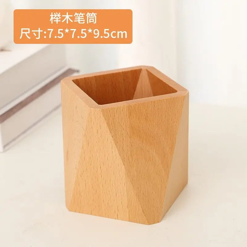 Tejesa  oden pen holder, solid wood office desktop, high-end stationery storage ornament