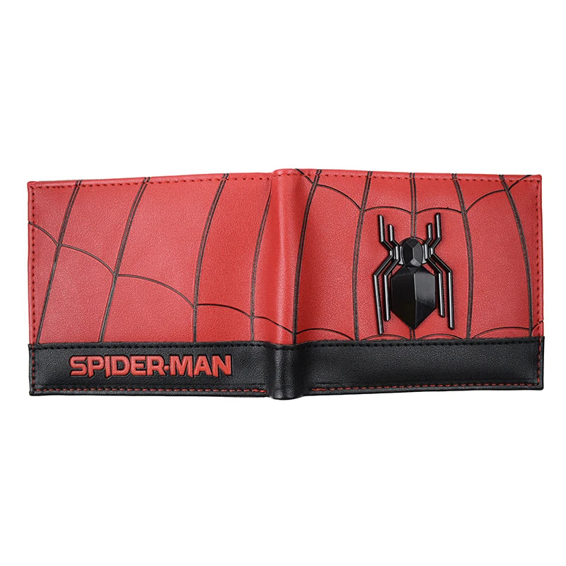 Hemasa Comics Cartoon Spider Man Wallet Metel Design Short Purse with Coin Pocket