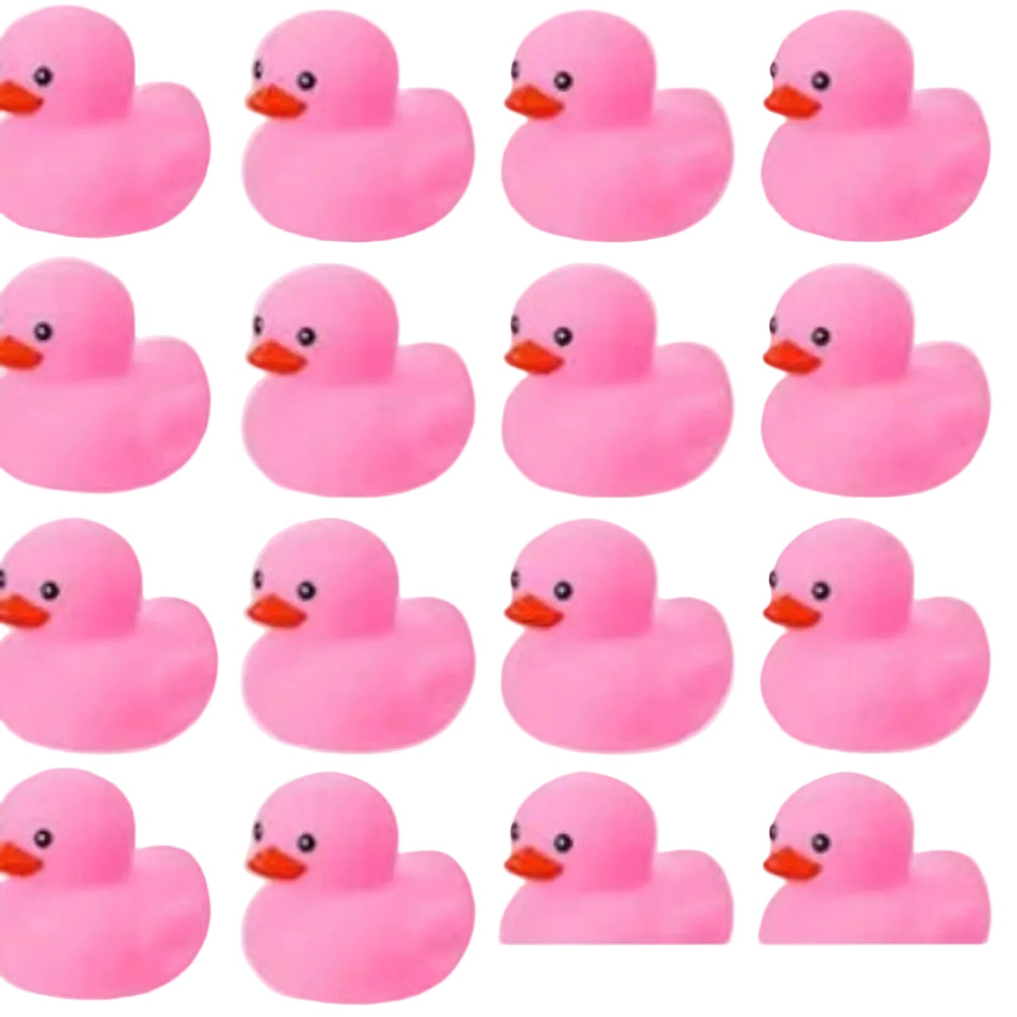 Tejesa 1-100pc Pink Mini Rubber Ducks Set in Bulk Float Squeak Tiny Ducks Rubber Duck Toy for Kids Party Birthday Supplies