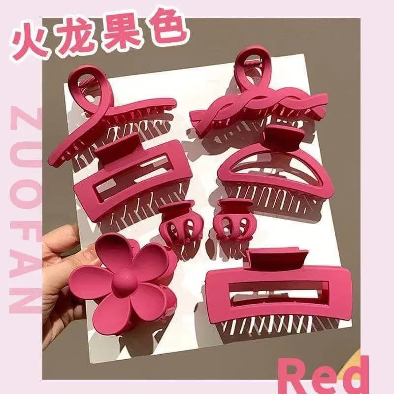 Colorful Shark Hair Claw Set Simple Female Hair Accessories Elegant Pearl Natural Fresh Sweet Style for All Ages And Occasions