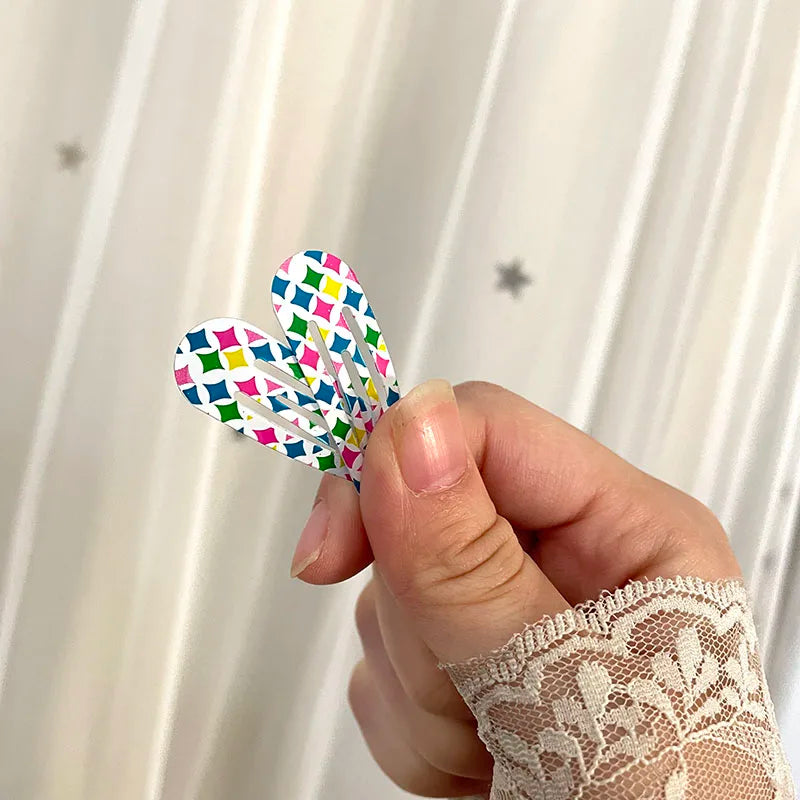 Hemasa 30/40Pcs/Set Korean Cartoon Print Snap Hair Clips For Girls Women Hair Accessories Dripping Hairpins Princess Barrette Hairclip