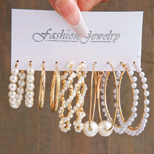 Hemasa 6-Pais Pearl Earring set for Women/Girls