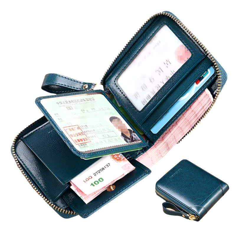 Hemasa Fashion Genuine Leather Women Wallet Short Zipper Credit Card Holder Driving License Card Wallet Brand Luxury Wallets for Women