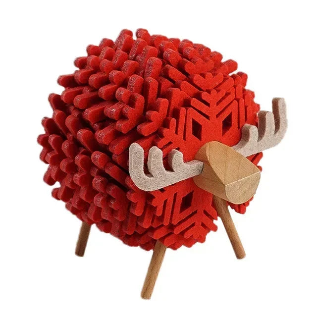 Hemasa Cartoon Felt Coaster Sheep Shape Non-Slip Coaster High Temperature Insulation Circular Coaster Creative Styling Decoration