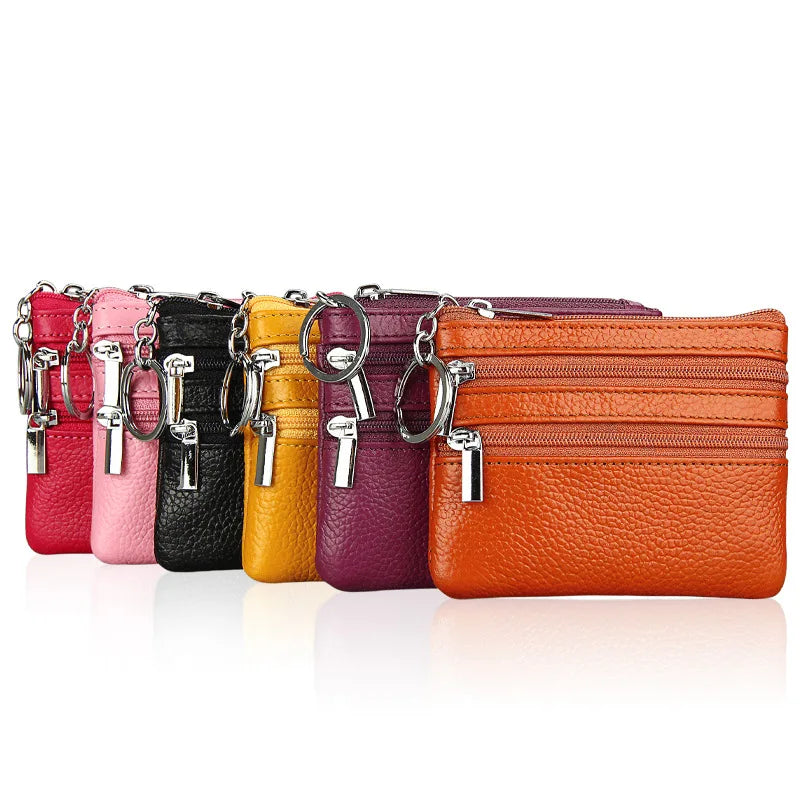 Fashion Women Men Kids Mini Wallet Ladies Double Zipper Coin Purse Multifunctional Small Coin Credit Card Key Ring Wallet