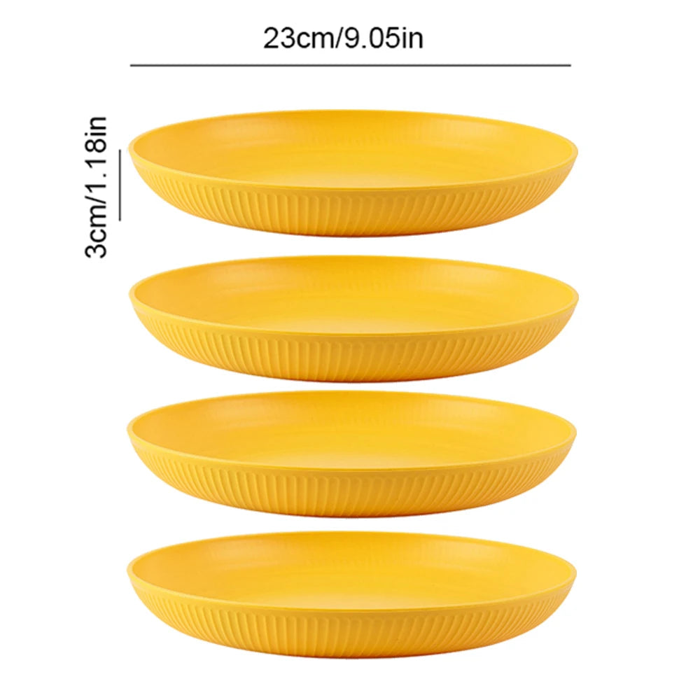 4/16Pcs Wheat Straw Ramen Bowl Tableware Dishes Full Tableware Of Plates Bowl Dinner Dishes Set Camping Tableware Dishes Set