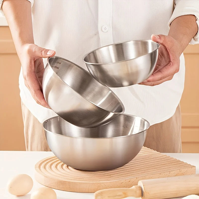 Tejesa 3pcs Stainless Steel Mixing Bowl Set/Cooking/ Baking/ Serving/ Kitchen/mixing Bowl
