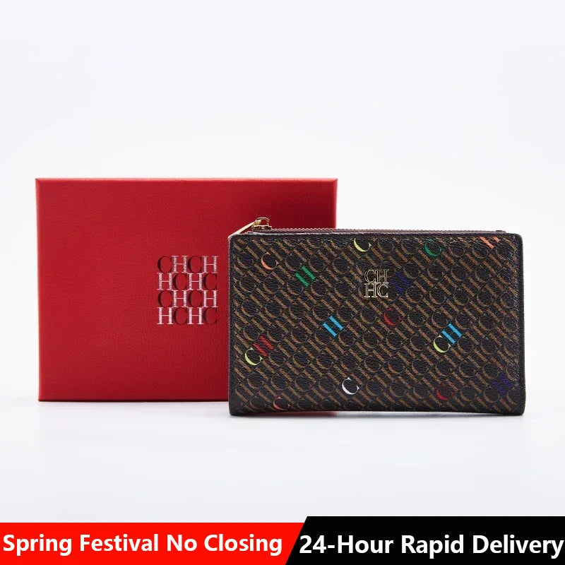 CH New Fashion Simple Card Holder Bag Luxury Brand Printed Women's Long Wallet Vintage Classic PVC Material 2025