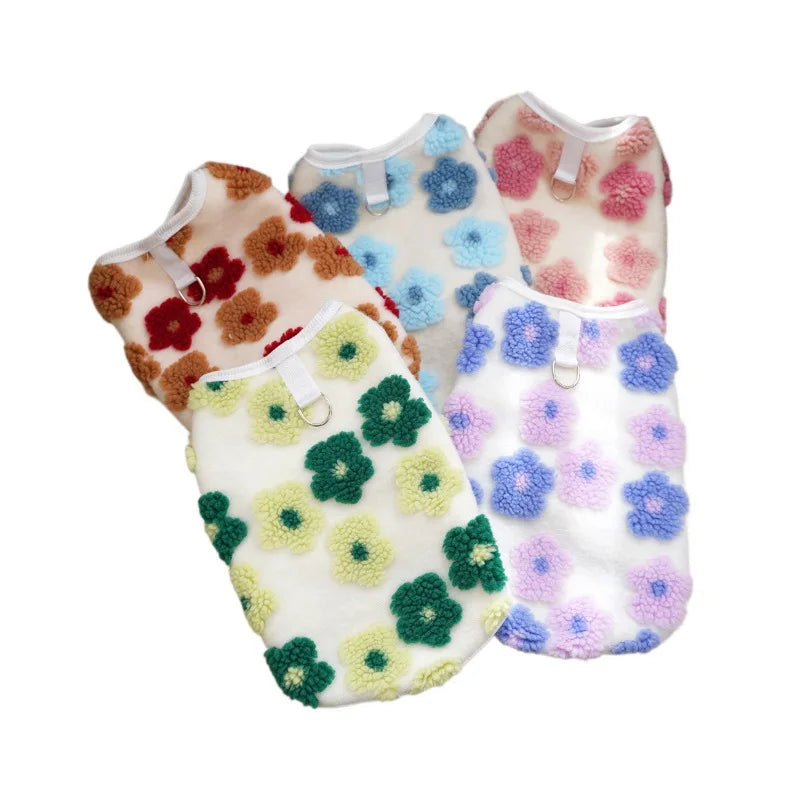 Dog Fleece Vest Warm Sweatshirt Puppy Pullover Coat with Leash D Ring Dachshund Sweaters Yorkie Clothes for Small Medium Dogs