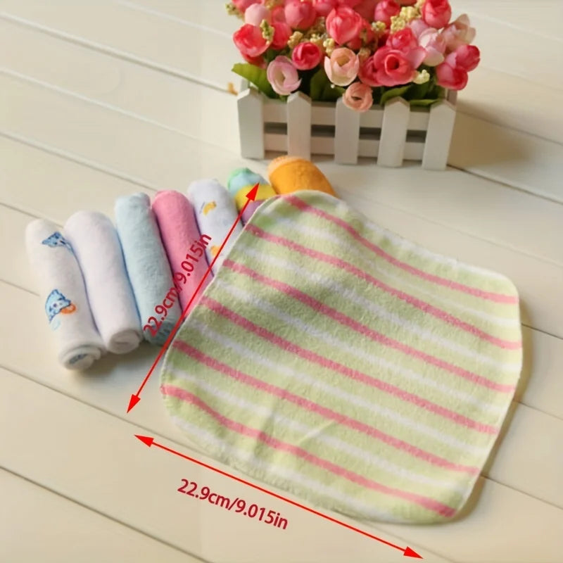 Hemasa 8PCS Baby Washcloths Set, Soft Absorbent Organic Cotton Washable Saliva Towel Face Wipes, Newborn Bath Face Towel Random Color