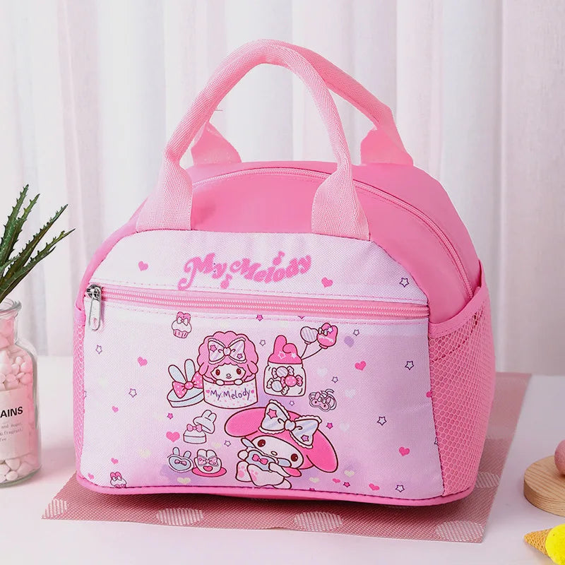 Cinnamoroll Kuromi Insulated Lunch Bag, Hello Kitty Sanrio Widened Aluminum Foil Material Bento Bag, Waterproof Oxford Fabric