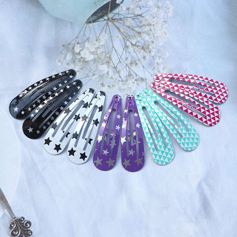 Hemasa 30/40Pcs/Set Korean Cartoon Print Snap Hair Clips For Girls Women Hair Accessories Dripping Hairpins Princess Barrette Hairclip