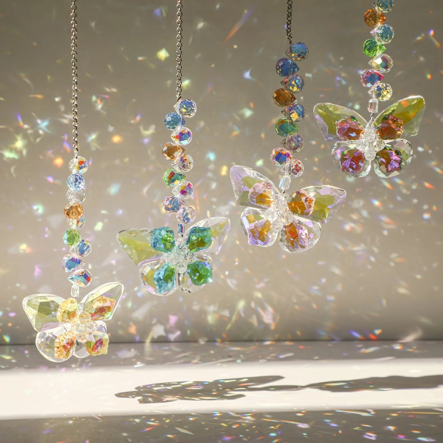 Tejesa 1/4 piece crystal butterfly sunflower hanging ornament/decoration/ rainbow maker sun catcher